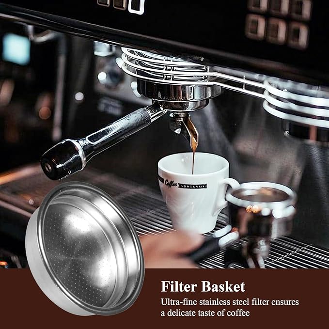 1 Pack 51mm Stainless Steel Coffee Filter Basket, Espresso Portafilter Machine Parts Compatible with CASABREWS, Gevi (1, One Cup)