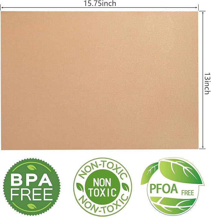 Renook Copper Grill Mats for Outdoor Grill, Set of 8 BBQ Grill Mat for Outdoor Gas Grill, Non-Stick Copper Cooking Sheets, 15.75 X 13 Inch
