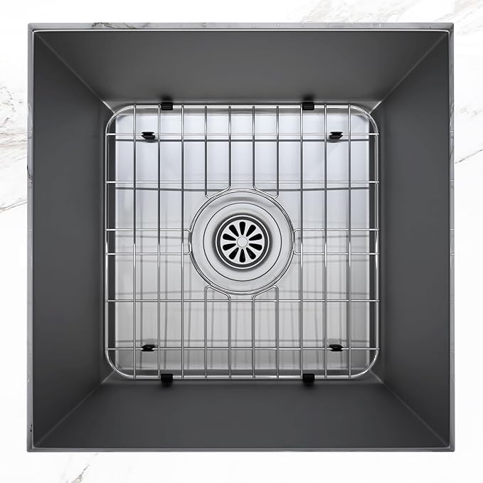 HW Kitchen 12" x 10" Stainless Steel Sink Rack - Farm Sink Protector, Mat, Drying Rack