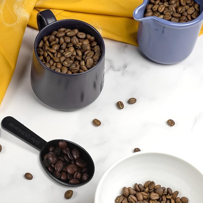 Small Scoops for Canisters, 5 Pack Plastic Scoopers for Containers, Black Coffee Measuring Scoop for Tea, Sugar, Cereal, Milk, Spices(7g)