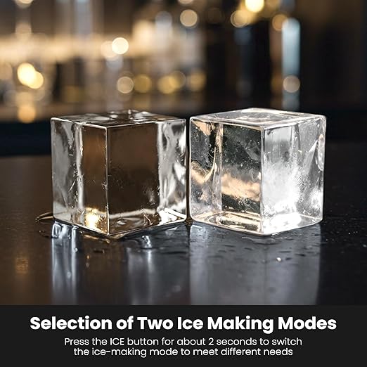 Kismile Clear Ice Cube Makers,3 Crystal Ice Cube in 20Mins, 155pcs/Day,Auto-Cleaning,Ice Makers Countertop with 5 Ice Sizes,24H Timer for Cocktails, Whiskey