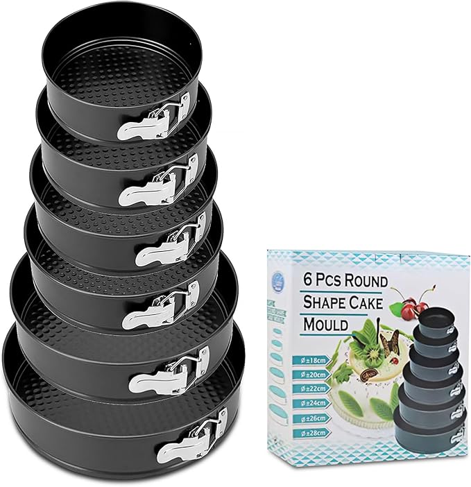 Springform Cake Pan, Cake Pan with 6 Different Size (7,8,9,9.5,10.2,11inch), Cake Molds for Baking with Removable Bottom, Non-Stick Bakeware for Effortless Baking and Easy Release