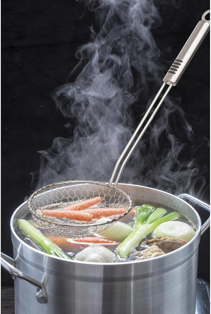 Helen’s Asian Kitchen Spider Strainer, All Stainless Steel, 5-Inch Strainer Basket With 10.25-Inch Handle