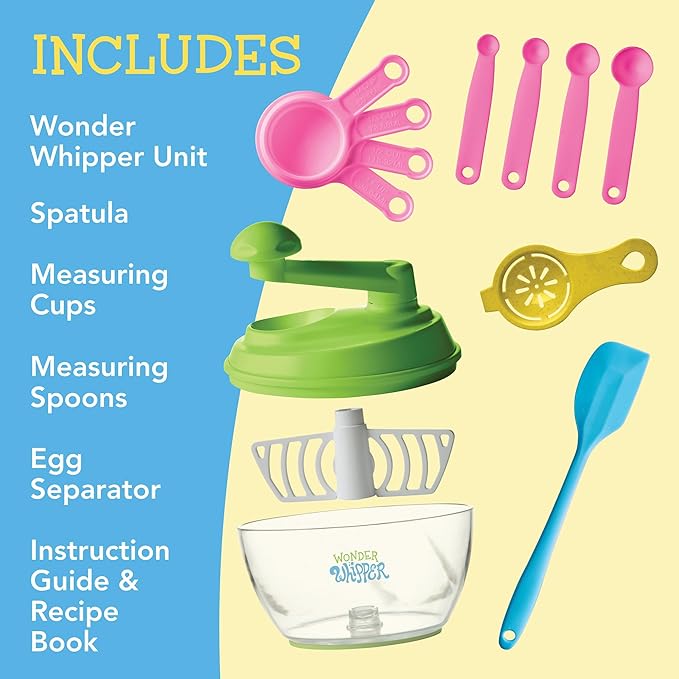 MindWare Kitchen Science Academy Wonder Whipper - Fun and Educational Cooking Set for Kids Ages 6 & Up - Crank Mixer and Kid-Friendly Kitchen Tools - Hands-On Learning Experience