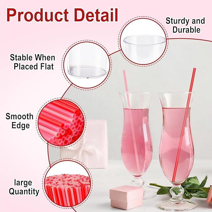 600 Pcs Coffee Stirrers Stir Sticks Set - Acrylic Stir Stick Holder Cocktail Bar Straws Drink Stirrers for Coffee Whiskey Disposable Drinking Straws Party Supplies(Red, Pink, Rose Red)