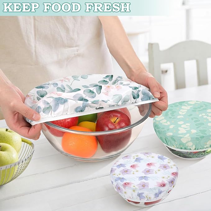 5-Size Reusable Beeswax Bowl Covers for Bread Proofing, Cotton Cloth Flexible Beeswax Wraps for Food Storage