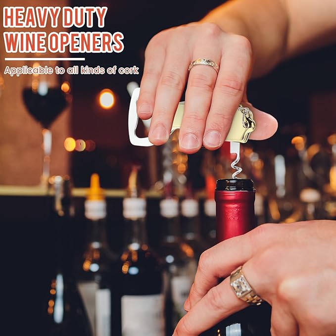 Ziliny 24 Pcs Bottle Opener Keychain Bulk Wine Bottle Beer Opener Keychain 3.27" Stainless Steel Corkscrew Waiter Corkscrew Wine Keyring Gifts for Christmas Bar Party Wedding Home (Gold)