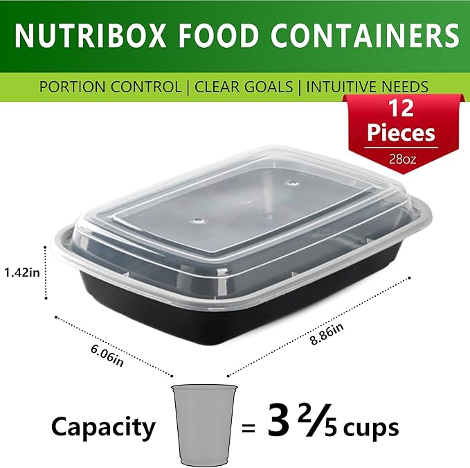 Assorted Meal Prep Containers Bulk 48 Set with Lids and Forks - 20oz - 24oz - 28oz -32oz, Reusable Food Containers Leakproof Snack Container, Freezer Safe and Leakproof Plastic Lunch Take Out Box