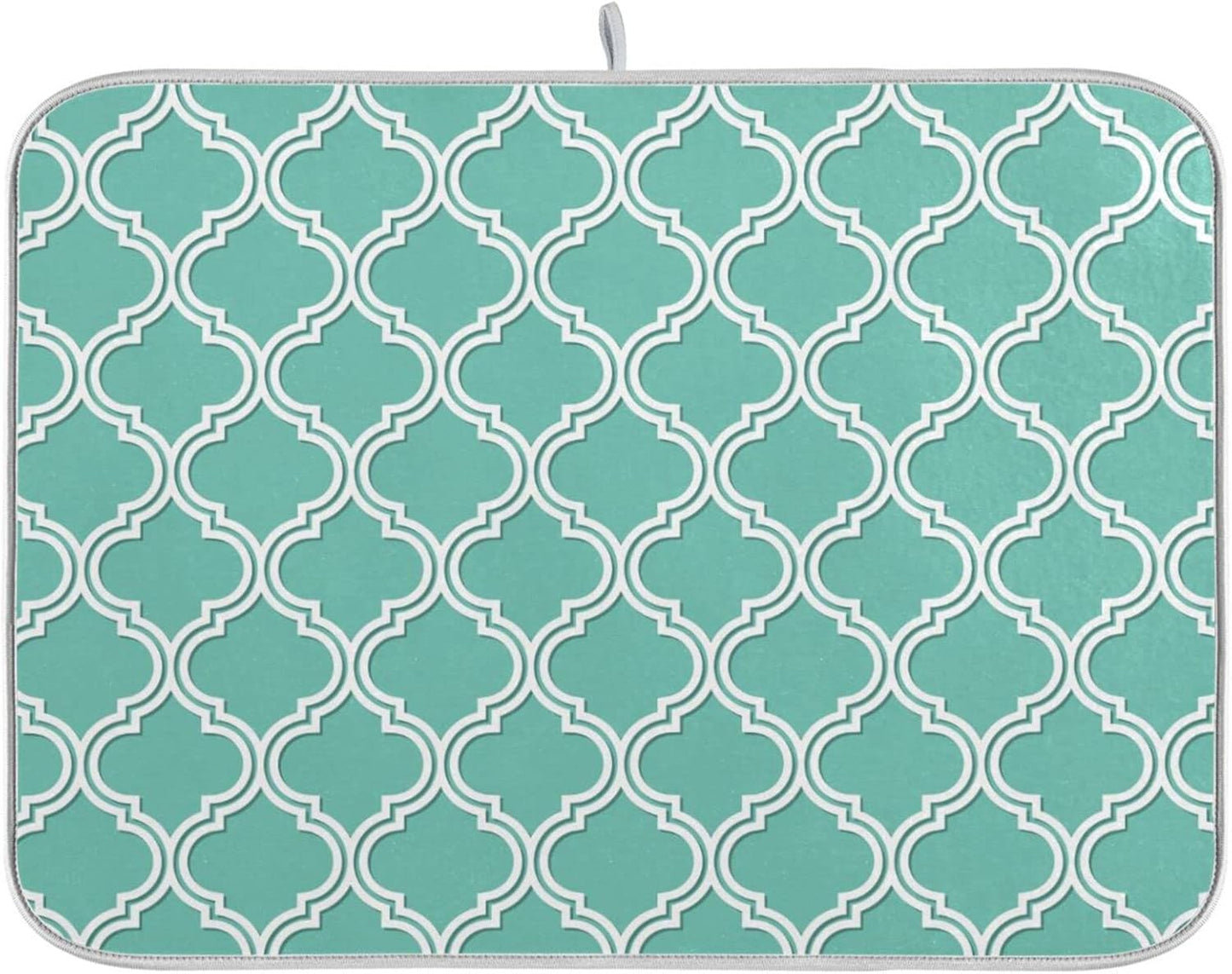 Senya Super Absorbent Dish Drying Mat, Microfiber Fast-Drying Dish Mat, 16/ x 18/ , Kitchen Dish Drying Pad, Seamless Moroccan Pattern