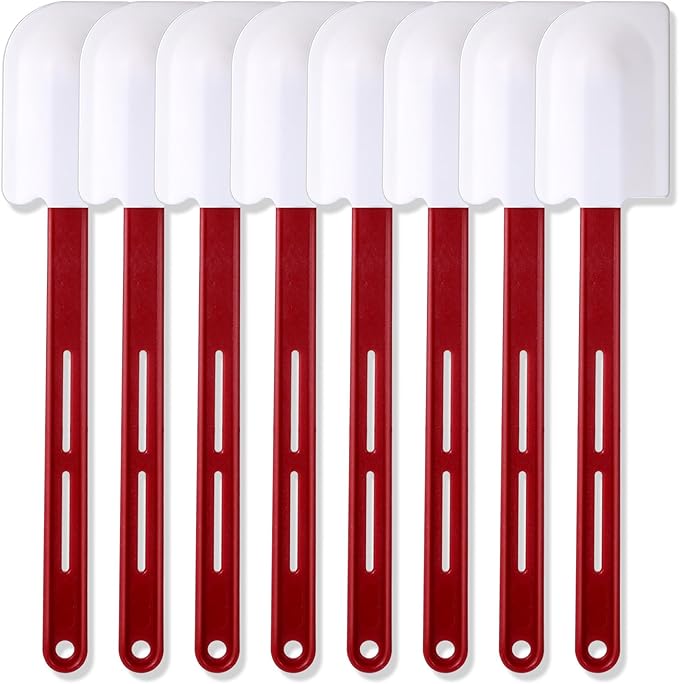 Norme High Temp Silicone Spatulas Heat Resistant Rubber Spatula Commercial Silicone Scraper with Handle for Kitchen Cook Baking Mixing Utensil, Dishwasher Safe (8 Pcs,14 Inch)