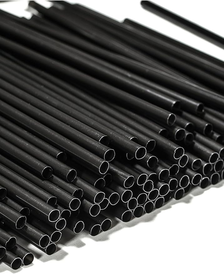 Coffee Stirrers Sticks, 400 Cocktail Bar Straws for Drinks - Drink Stirrers - Short Coffee Stir Straws - Black Mini Bar Cocktail