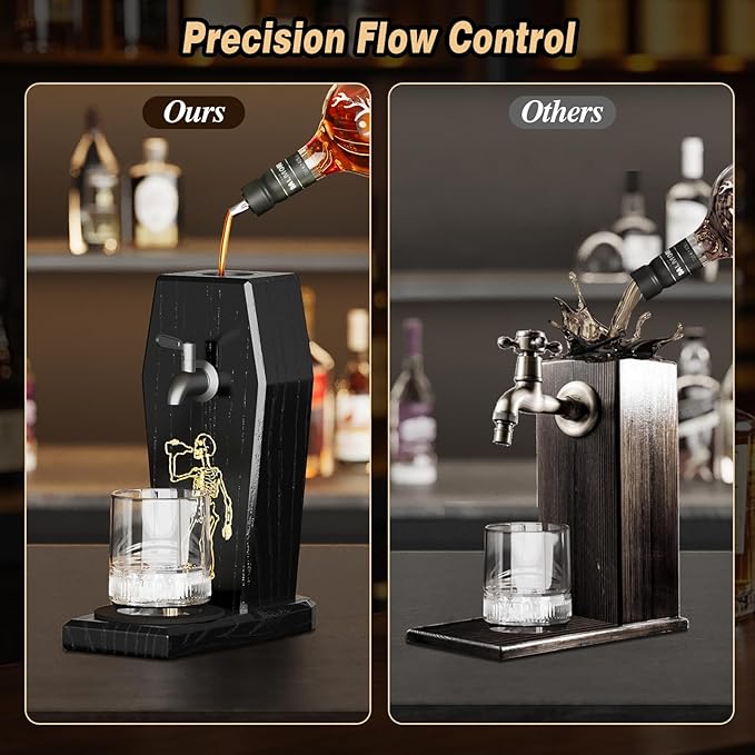Leakproof Ash Wood Whiskey Liquor Dispenser,Novelty Alcohol Dispenser for Bourbon,Vodka, Wine and Spirits,Fun Bar Accessories for Home Bar,or Man Cave,Ideal Whiskey Gifts for Men,Father's Day