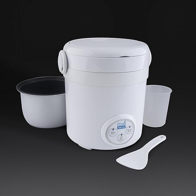 Aroma Housewares (MRC-903D) Mi 3-Cup (Cooked) (1.5-Cup UNCOOKED) Digital Cool Touch Mini Rice Cooker,White