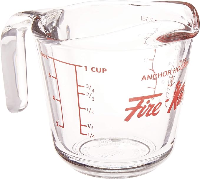 Anchor Hocking Fire-King Measuring Cup, Glass, 1-Cup