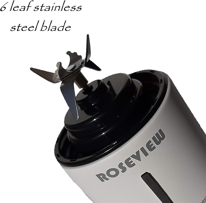 Portable Smoothie Blender ROSEVIEW Glass Cordless Mini Shakes Cup blend for smoothies USB rechargeable juicer 2 battery Handheld Personal travel Jet mixer