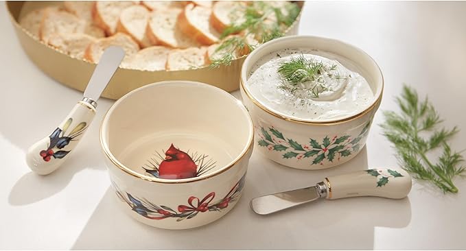 Lenox 804420 Hosting The Holidays Dip Bowl & Spreader, Christmas