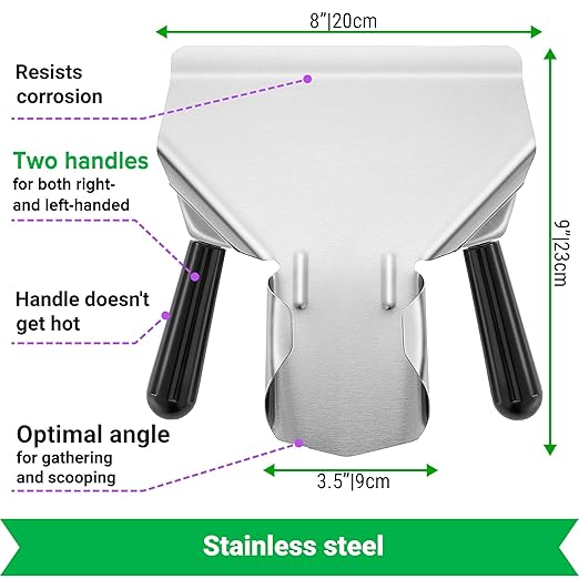 CUSINIUM Double Handle Popcorn Scoop and Dredge Bundle - Metal Popcorn Scooper - French Fry Scoop