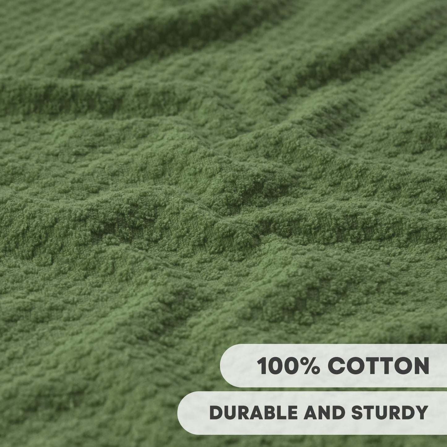 Artoid Mode Ring Spun Cotton Green Kitchen Dish Towels, 15x25 Inch Ultra Soft Absorbent Quick Drying Household Cleaning Tea Towels Bar Towels Set of 4