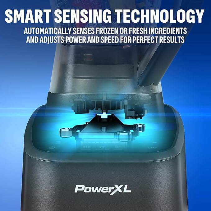 PowerXL SensiMax Blending Kitchen System – 1500W, Smart Sensing Technology, Hands-Free Blending, 3 Functions, 10 Speed Control, 72OZ Jar, 6-Tip Turbo Blade, 13 Food Processor Accessories, Storage Case