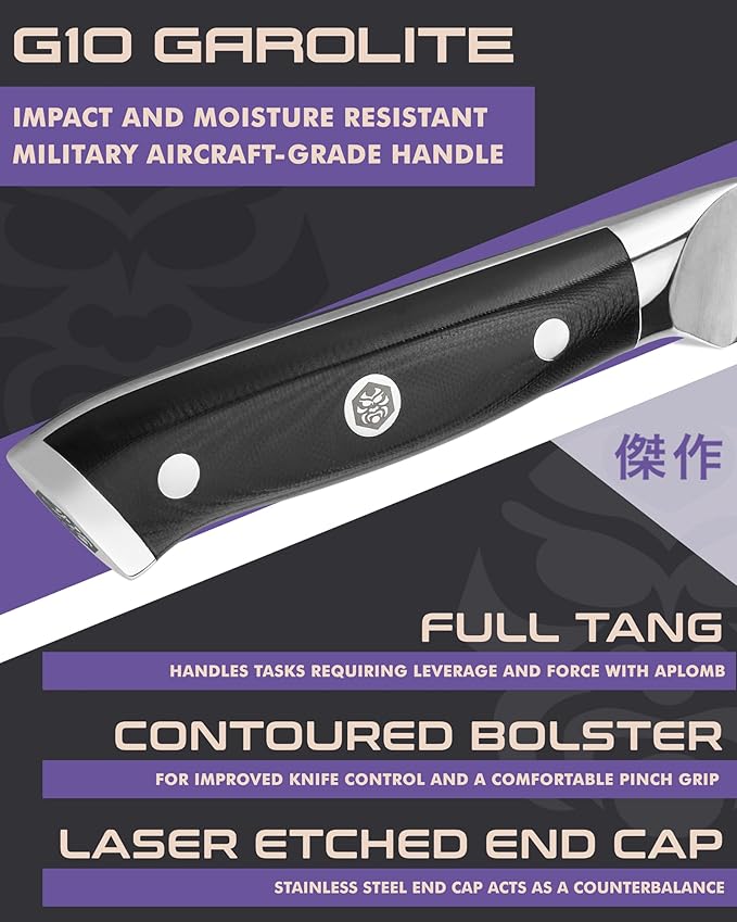 KESSAKU Fillet Knife - 7 inch - Dynasty Series - Flexible - Razor Sharp - Forged ThyssenKrupp German High Carbon Stainless Steel - Boning, Trimming, Skinning - G10 Garolite Handle with Blade Guard