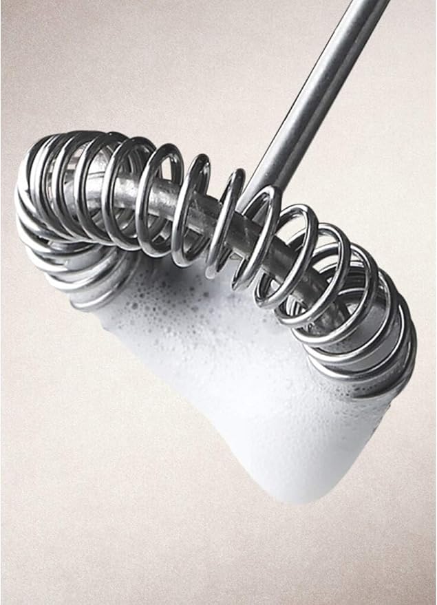 Aerolatte Milk Frother with Counter Stand, The Original Steam-Free Frother, Ivory, Batteries Included