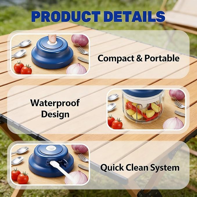Electric Garlic Chopper Mini, Upgraded Rechargeable Veggie Chopper With Storage and Cover, One-Touch Food Processor with 4 Stainless Steel Blades for Onion Meat Chili Ginger (Green, 250ml)