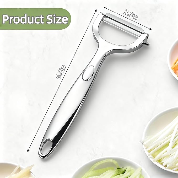 Vegetable Peeler - Stainless Steel Y-Shaped Potato Peeler for Kitchen - 2-in-1 Peeling & Eye-Removing Function for Potatoes, Carrots, and More.