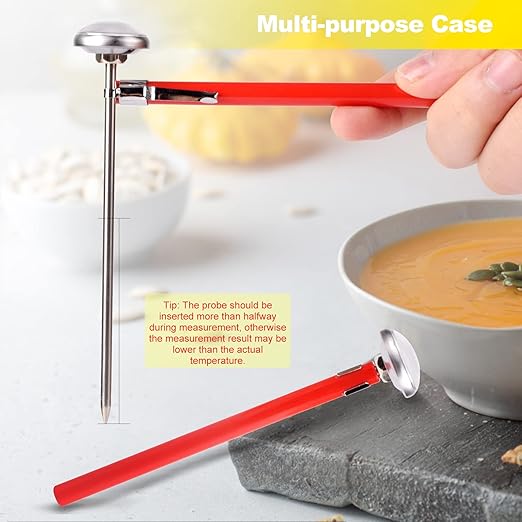2 PCS Meat Thermometer for Grilling, Food Thermometer for Cooking, Milk, Meat Thermometers for Grilling Cooking, Kitchen Instant Read Thermometer, Pocket Thermometers Food Temperature Probe
