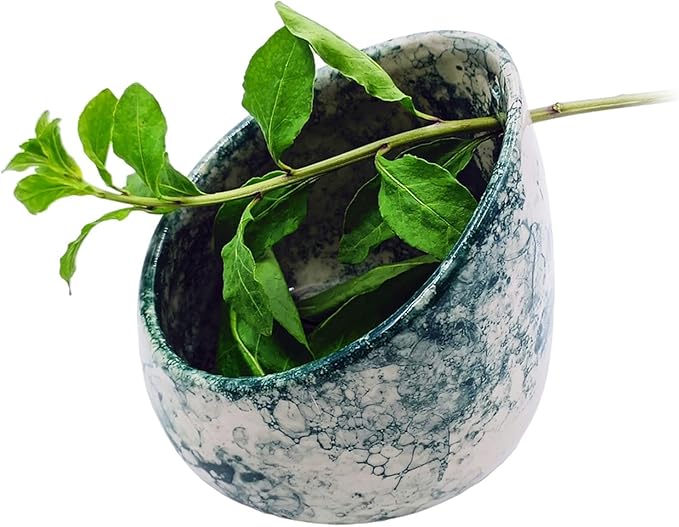 Pottery Herb Stripper Bowl Multi Size Holes Ceramic Stripping Tool Decorative Leaf Cilantro Parsley Basil Veggies Durable Kitchen Gadget