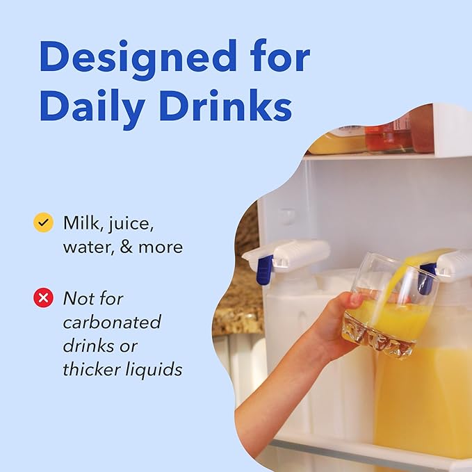 Magic Tap Automatic Drink Dispenser for Fridge, White (1 Pack), No Spill Milk Dispenser for Fridge, Automatic Milk Dispenser Pump for Gallon Jugs, Water & Juice, Fits Most Bottles, Batteries Required