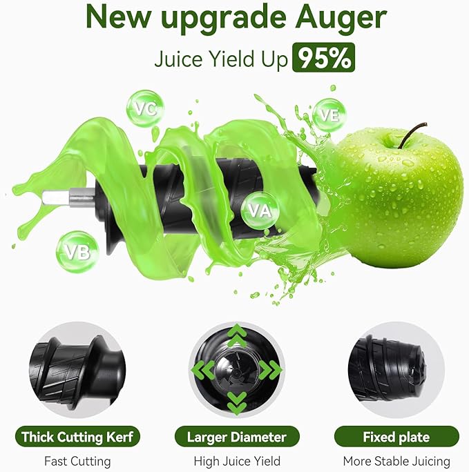Cold Press Juicer,Slow Masticating Juicer with Soft & Hard Modes,Juicer Machines Vegetable and Fruit with Reverse Function,Celery Juicer,BPA-Free,Easy to Clean
