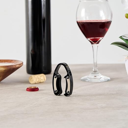 Restaurantware-Bar Lux Foil Cutter, 1 Wine Bottle Opener Accessory - Razor-Sharp Blades, Ergonomic Design, Black Plastic Bottle Seal Remover, For Wine Lovers