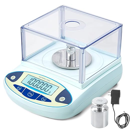 Lab Scale 500g x 0.001g, High Precision Analytical Balance with Digital Windshield. Electronic Gram Scale for Jewelry/Kitchen/Scientific Use, 11 Units Conversion, Portable Digital Scientific Scale