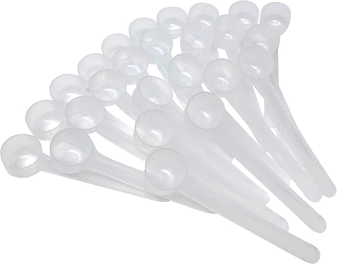 2 Teaspoon (2/3 Tablespoon | 10 mL) Long Handle Rounded Scoop for Measuring Coffee, Pet Food, Grains, Protein, Spices and Other Dry Goods (Pack of 100)