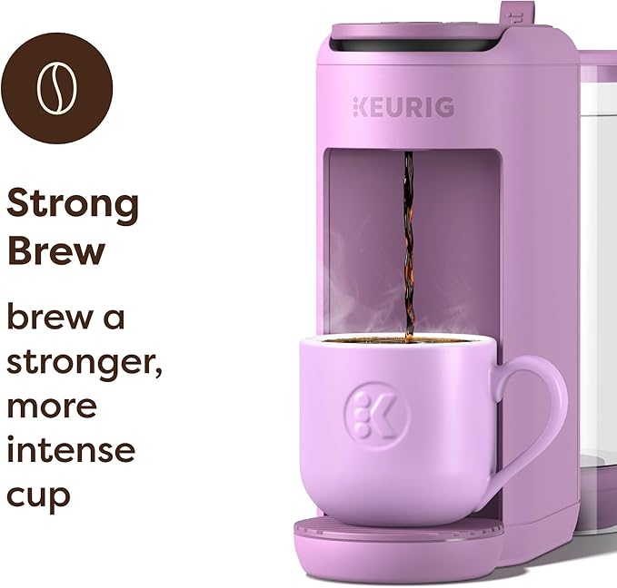 Keurig K-Mini Mate Plus Single-Serve K-Cup Pod Coffee Maker, Compact, 3 Cup Sizes, Brew Over Ice and Strong Button Features, 50 oz Removable Reservoir, Wild Orchid