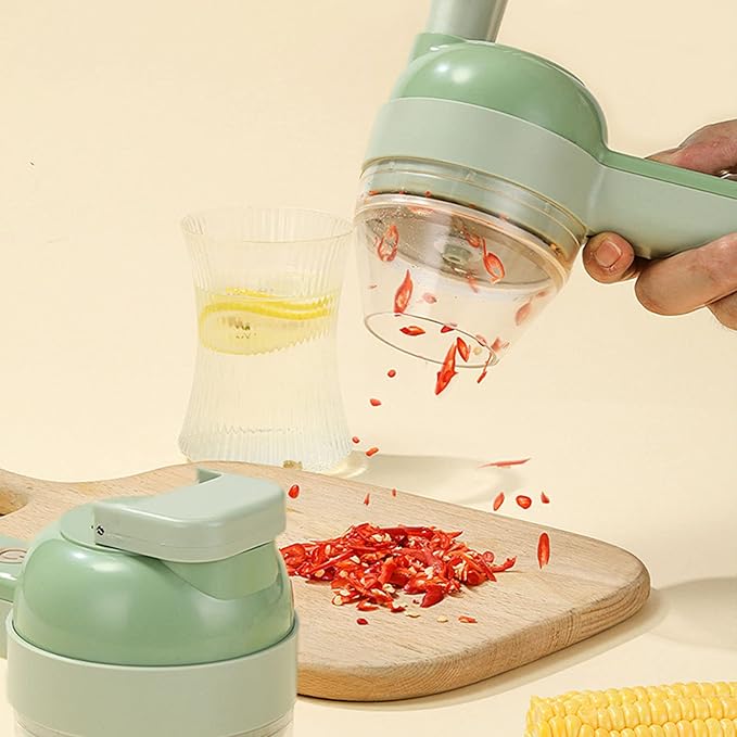 4 in 1 Electric Food Chopper Mini 200ml USB Rechargeable Handheld Wireless Garlic Processor