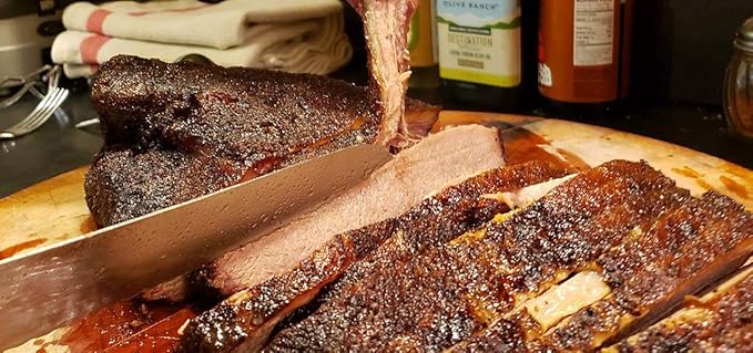 SPITJACK BBQ Smoked Brisket Knife for Meat Carving and Slicing - SS, Granton Edge, 11 Inch Blade