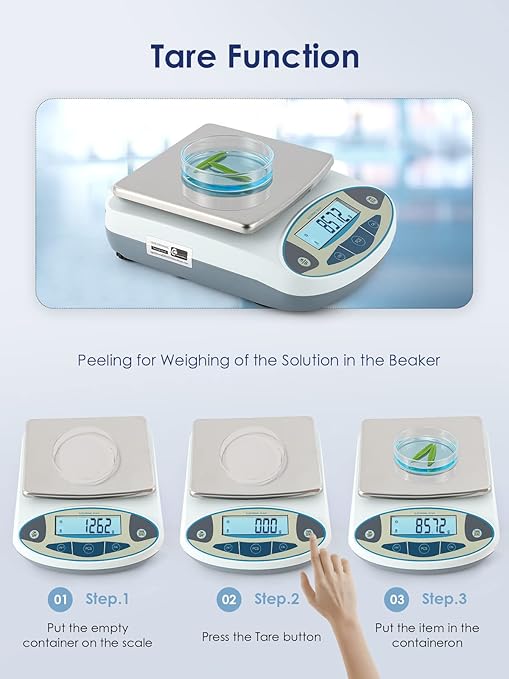 CGOLDENWALL Lab Scale 5000gX0.01 Gram High Precision Laboratory Balance Electronic Scientific Weighing Scale Without Calibration Weight