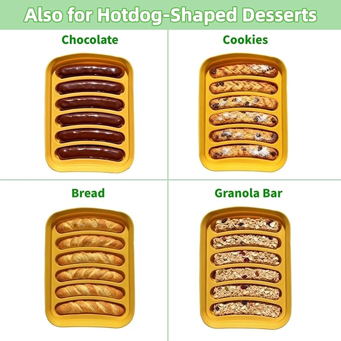 2 Pcs Silicone Sausage Mold with a Set of Silicone Brush Spatula and 25x Pastry Bags,Non-Stick Hot Dog Bun Pan,DIY Handmade Ham Sausage,Hot Dogs Baking Mold for Children's Food with Lid(Red,Green)