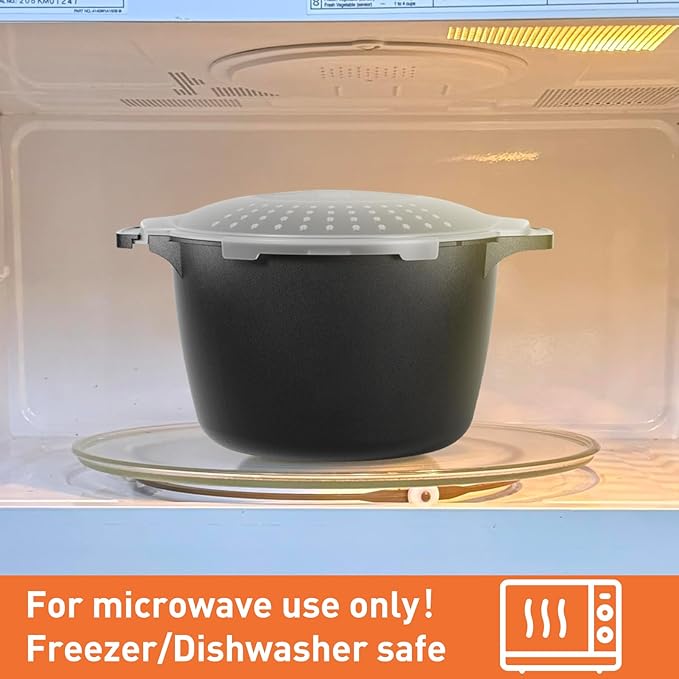 Microwave Cookware Steamer, 2 Quart Microwave Steamer for Vegetables, Microwave Cooker with Vent Lid- BPA Free, Freezer Safe