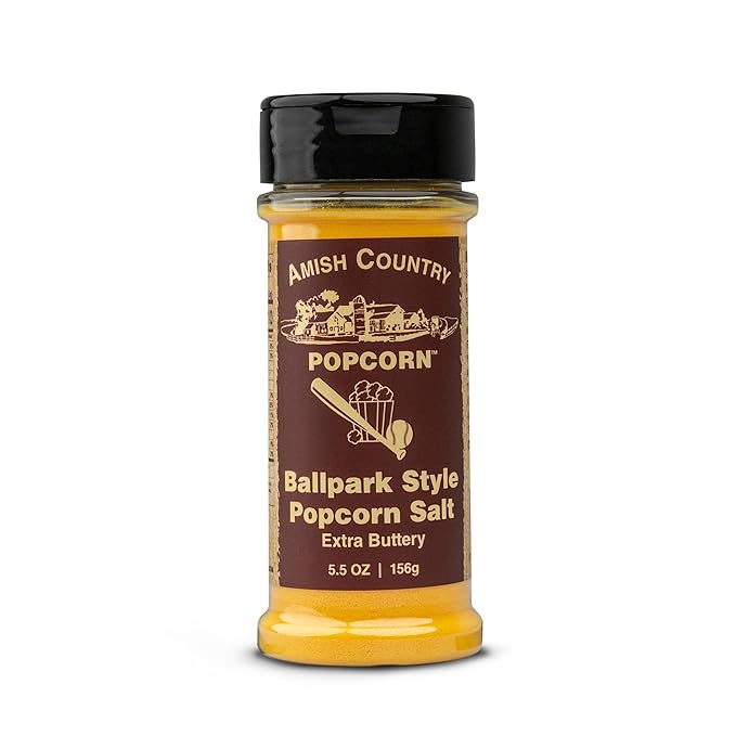 Amish Country Popcorn | 5 Pack Seasoning Bundle | Buffalo, Garlic Parmesan, Jalepeno Cheddar, Dill Pickle, BallPark Buttersalt | Old Fashioned, Non-GMO
