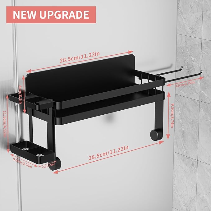 ZUNTO Magnetic Paper Towel Holder with Extra Straws Holder, Strong Magnet Paper Towel Roll Rack for Fridge with Spice Shelf and 2 Hooks, No Drilling Kitchen Organizer for Refrigerator, RV, Bathroom