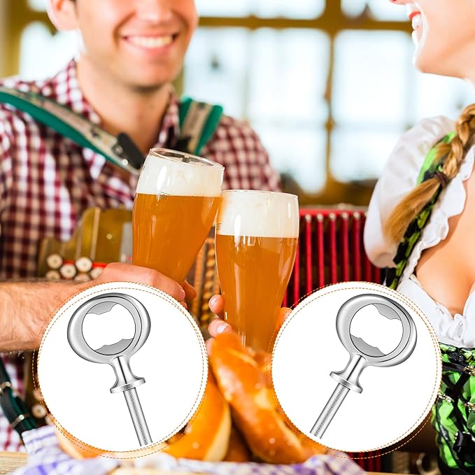 Metal Bottle Opener Kit Blank Bottle Opener Stainless Steel Open Inserts Hardware for Wedding Wine Party DIY Project Craft Wood Turning(Silver,15 Pieces)