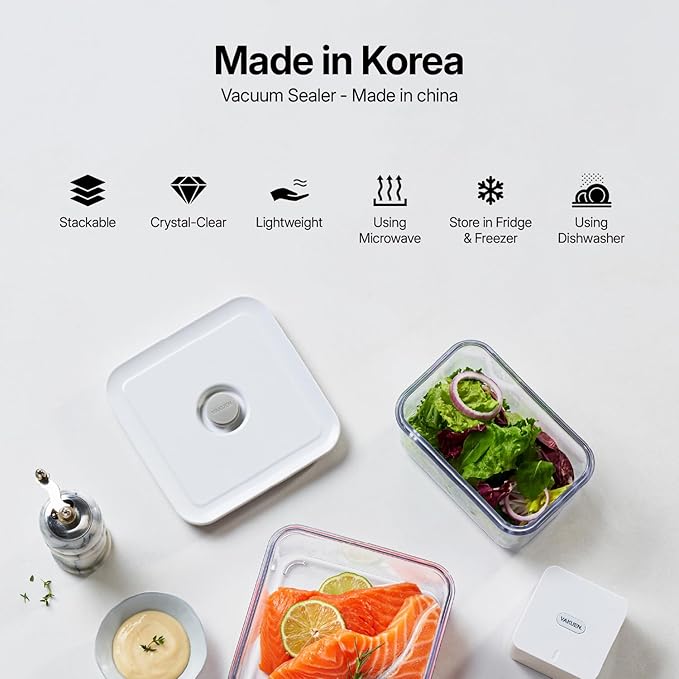 VAKUEN Premium Airtight Food Storage Container. Meal Prep 0.85qt 3pc/Set. 3pcs Container. Patented Double Silicone Lining, 100% Leak Proof, BPA-FREE