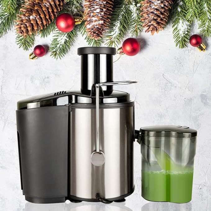 800W Electric Juicer Centrifugal Juicer Machine Fruit Vegetable Juicer 800ml Large Capacity Stainless Steel Blade Easy Clean Black for Home Kitchen