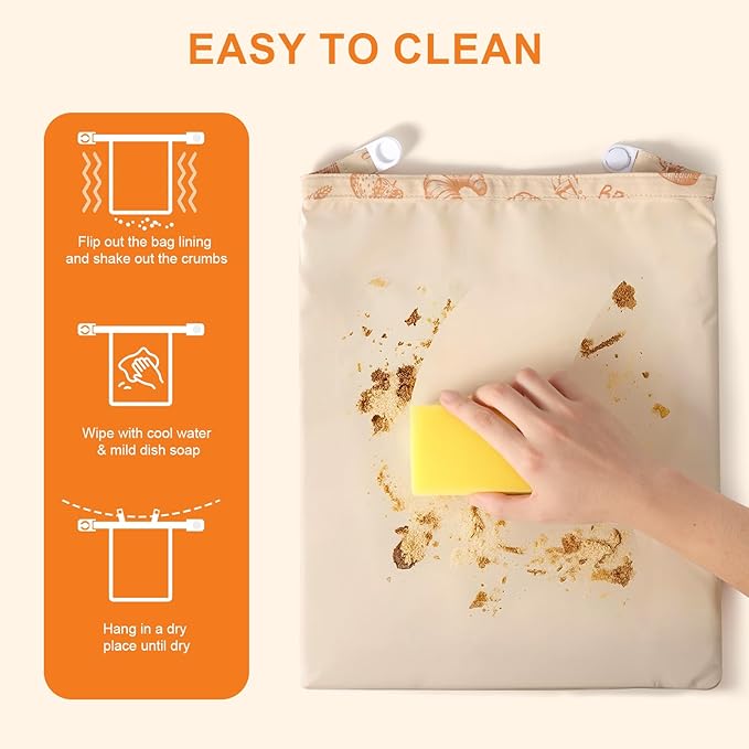 Sourdough bread Bags for Homemade Bread-2 Pack XL Reusable Beeswax Bread Bags for Homemade Bread Freezer & Refrigerator 17"×13" Natural Beeswax-Lined Organic Cotton Food Storage Bags to Keep Fresh
