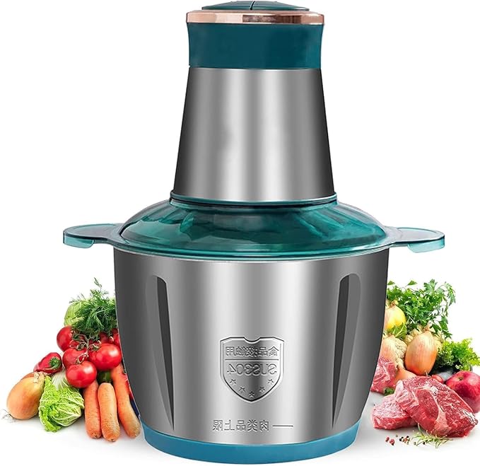 Food Processors Electric Food Chopper with Meat Grinder & Vegetable Chopper with Powerful Copper Motor - Includes Sets of Bi-Electric Grinder Meat Processor for Nuts, Meat, Onion, Garlic, Baby Food