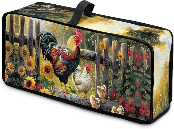 Toaster Cover Cute Farm Chicken Toaster Cover 2 Slice Long Slot Beige Slim Dustproof & Water-Resistant Dust Covers for Toasters 2 Slice Long Slot, Decor Kitchen Appliance Covers