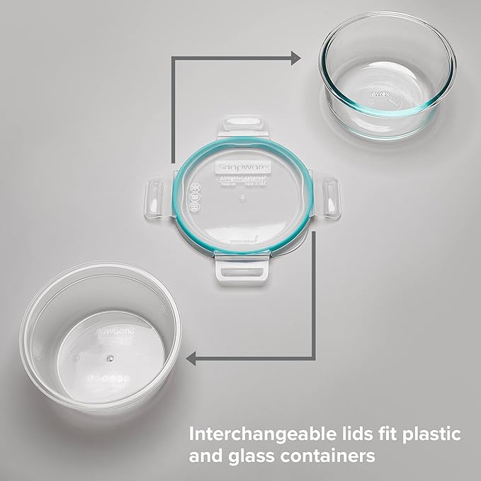 Snapware Plastic Total Solutions (14-Pack, Mixed Sizes) Food Storage Containers Set, Airtight & Leakproof Plastic Locking BPA-Free Lids Tupperware, Freezer Dishwasher Microwave Safe