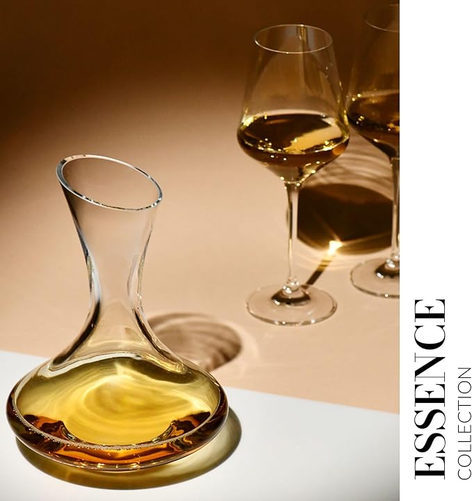 Krosno Handmade Decanter Wine Carafe, 25,4 oz, Ideal Gift for a Special Occasion, Wine Aerator, Crystalline glass, Lead-free, Handwash Only, Made in Europe